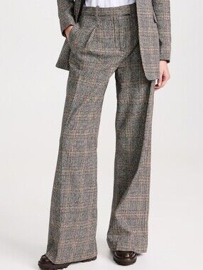 rag & bone Bennett Plaid Pants High Rise Wide Leg  Size 00